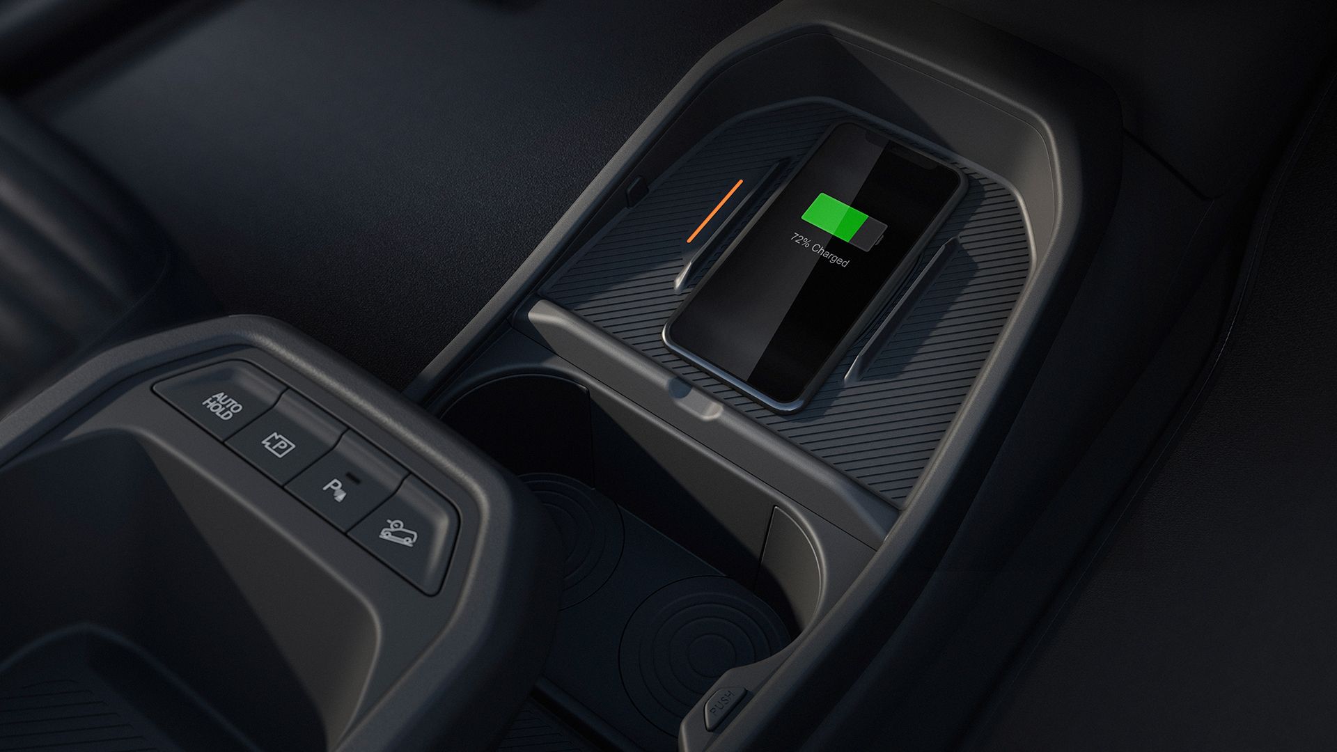 Kabellose Smartphone-Ladestation und USB-C-Schnellladeanschlüsse.⁵